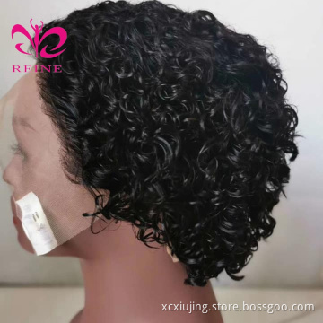 Brazilian Short Human Hair Wigs for Black Women Natural Color Remy Glueless Short Bob Curly Human Hair Wigs Pixie Cut Wigs
